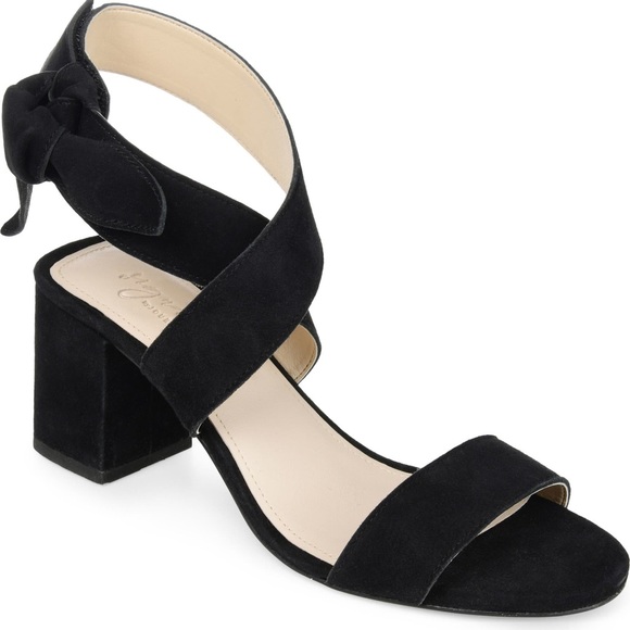 NWOT Signature by Journee Collection Hether Black Suedes Sandal Size 9 - Picture 1 of 11
